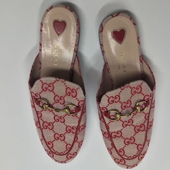 Gucci Princetown Horsebit Mule – Red Hearts Canvas EU 36 - Picture 10 of 17